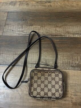 Gucci Beige & Brown Monogram Crossbody Bag